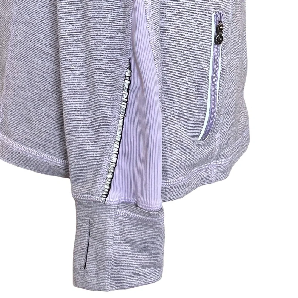 Lululemon Reflective Run Full Tilt Pullover Half Zip Top - 8 - Purple, Gray
